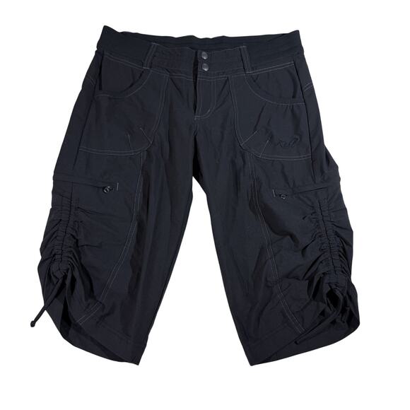 KUHL Trekr Kapri Womens 6 Charcoal Black Capri Hiking Pant Drawstrings Outdoor - Picture 1 of 7